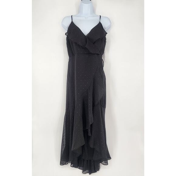 1. State Winter Muse Black Ruffle Sparkle Dress Women's Size XS - Picture 1 of 11